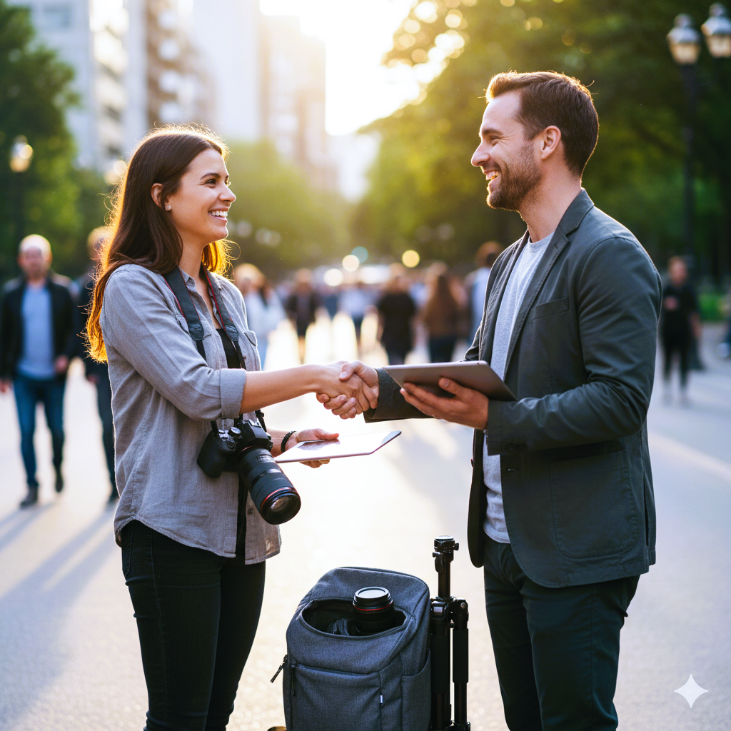 Photographer in action